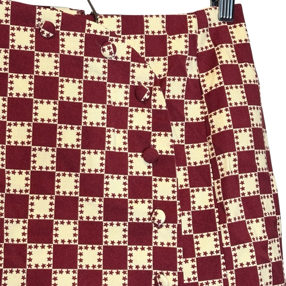 (Sold) Urban Outfitters Mini Skirt Women’s Size Small Red Yellow Check Print New - Picture 4 of 12